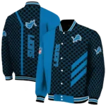 detroit lions triple side stripes blue black varsity jacket best selling.webp