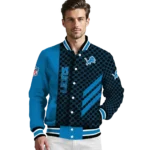 detroit lions triple side stripes blue black varsity jacket best selling.webp