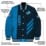 detroit lions triple side stripes blue black varsity jacket best selling.webp