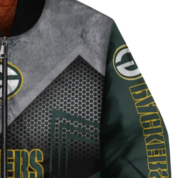 green bay packers arrow layer green black bomber jacket premium grade
