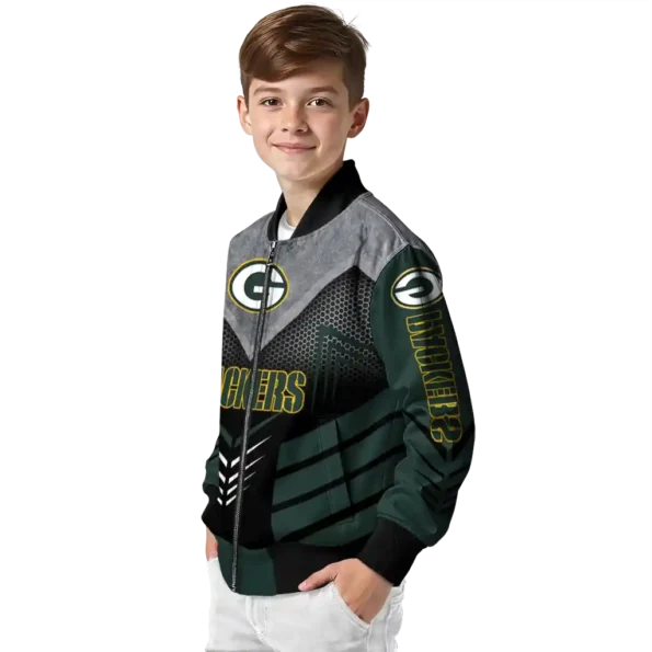 green bay packers arrow layer green black bomber jacket trendy