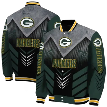 green bay packers arrow layer green black varsity jacket fashion forward.webp