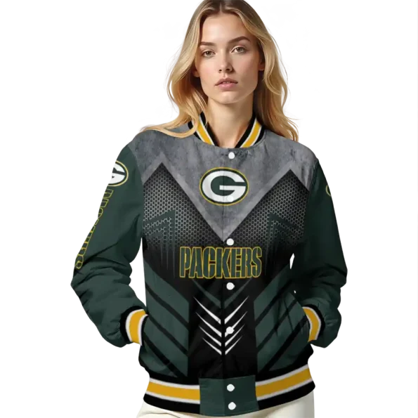 green bay packers arrow layer green black varsity jacket latest model.webp