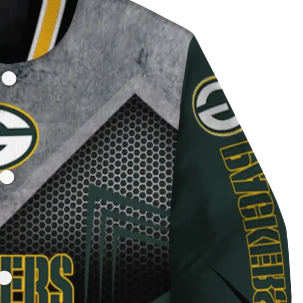 green bay packers arrow layer green black varsity jacket premium grade.webp