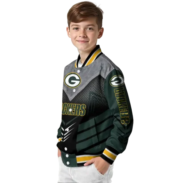 green bay packers arrow layer green black varsity jacket trendy.webp