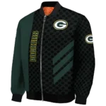 green bay packers triple side stripes green black bomber jacket best selling