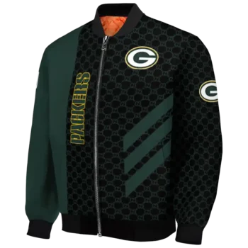 green bay packers triple side stripes green black bomber jacket best selling