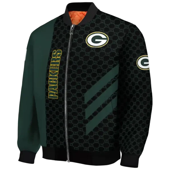 green bay packers triple side stripes green black bomber jacket best selling