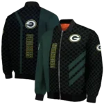green bay packers triple side stripes green black bomber jacket best selling