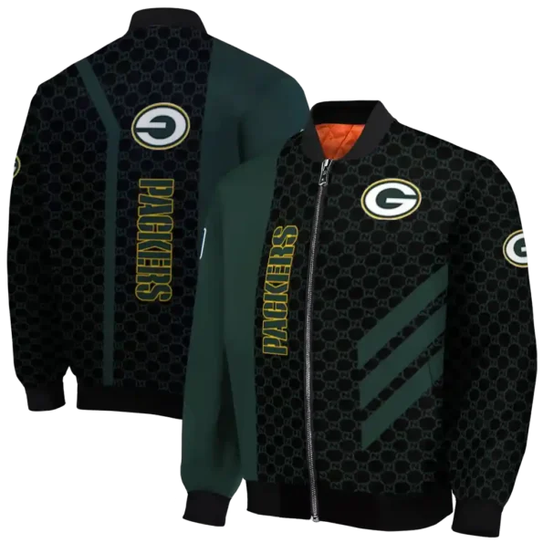 green bay packers triple side stripes green black bomber jacket fashion forward