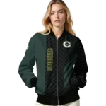 green bay packers triple side stripes green black bomber jacket best selling