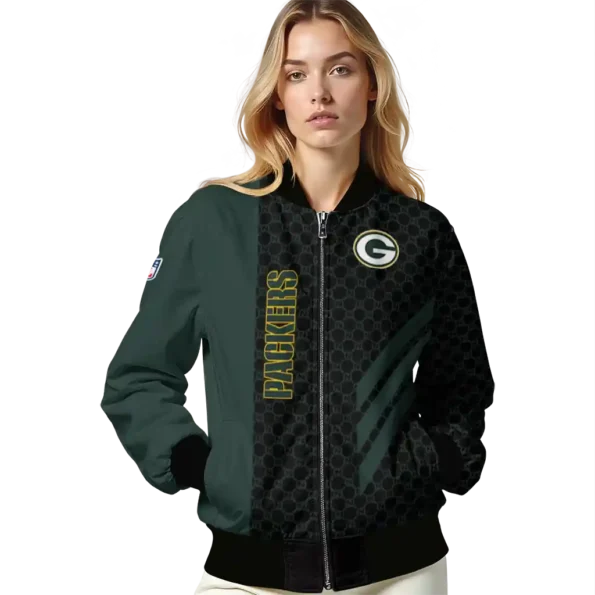 green bay packers triple side stripes green black bomber jacket latest model