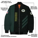 green bay packers triple side stripes green black bomber jacket best selling