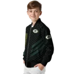 green bay packers triple side stripes green black bomber jacket best selling