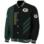 green bay packers triple side stripes green black varsity jacket best selling.webp