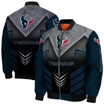 houston texans arrow layer blue black bomber jacket fashion forward