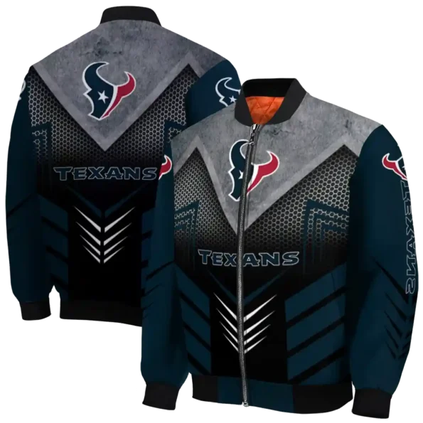 houston texans arrow layer blue black bomber jacket fashion forward