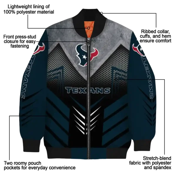 houston texans arrow layer blue black bomber jacket new arrival