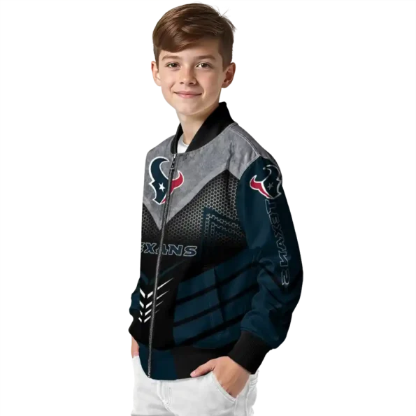 houston texans arrow layer blue black bomber jacket trendy