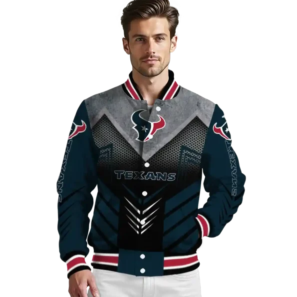 houston texans arrow layer blue black varsity jacket high quality.webp