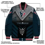 houston texans arrow layer blue black varsity jacket best selling.webp