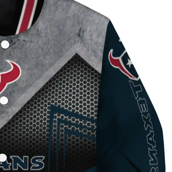 houston texans arrow layer blue black varsity jacket premium grade.webp