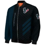 houston texans triple side stripes blue black bomber jacket best selling