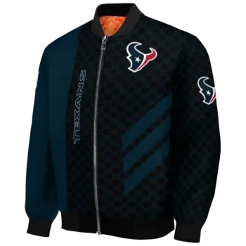 houston texans triple side stripes blue black bomber jacket best selling