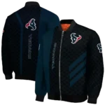houston texans triple side stripes blue black bomber jacket best selling