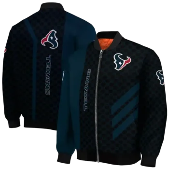 houston texans triple side stripes blue black bomber jacket fashion forward
