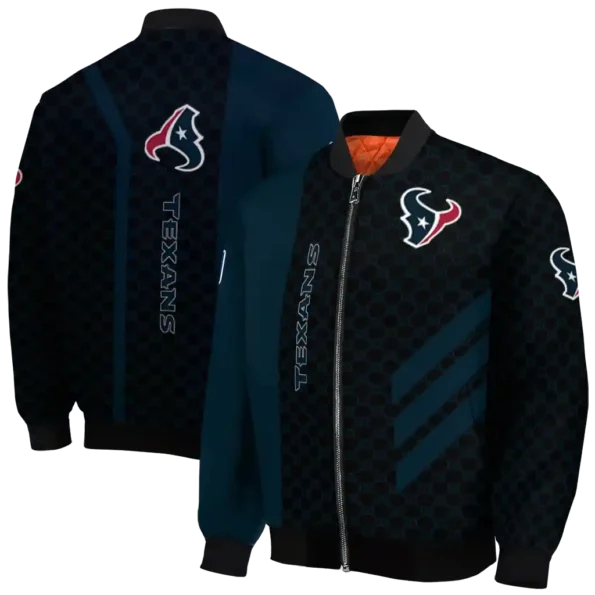 houston texans triple side stripes blue black bomber jacket fashion forward