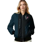 houston texans triple side stripes blue black bomber jacket best selling