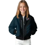 houston texans triple side stripes blue black bomber jacket best selling