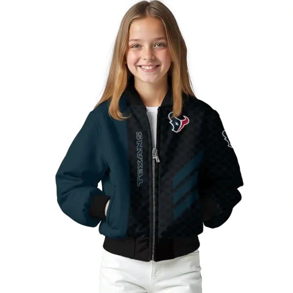 houston texans triple side stripes blue black bomber jacket top rated