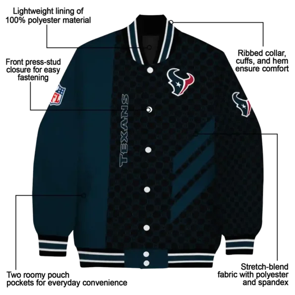 houston texans triple side stripes blue black varsity jacket new arrival.webp