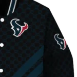 houston texans triple side stripes blue black varsity jacket best selling.webp