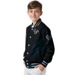 houston texans triple side stripes blue black varsity jacket best selling.webp