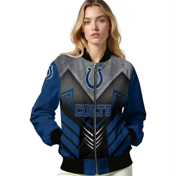 indianapolis colts arrow layer blue black bomber jacket latest model