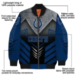indianapolis colts arrow layer blue black bomber jacket best selling