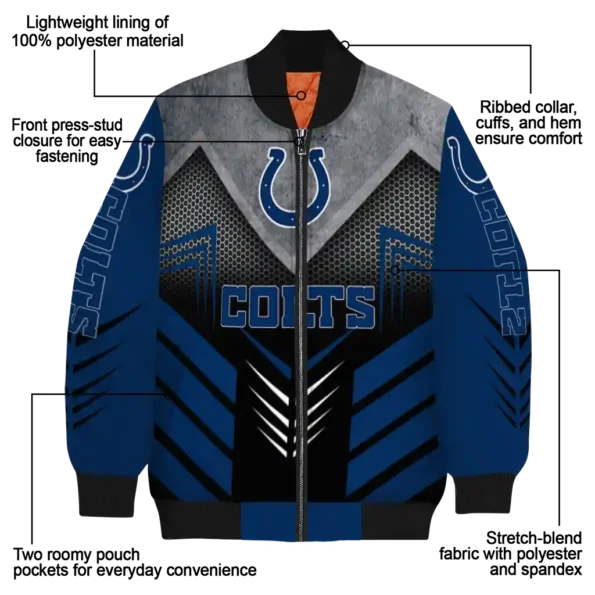 indianapolis colts arrow layer blue black bomber jacket new arrival