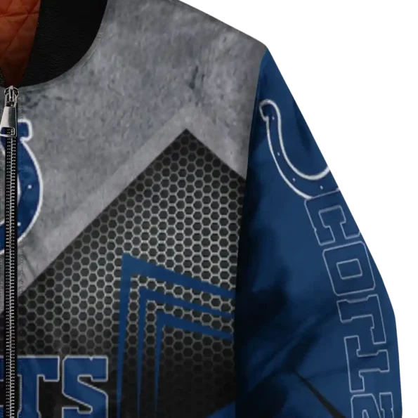 indianapolis colts arrow layer blue black bomber jacket premium grade