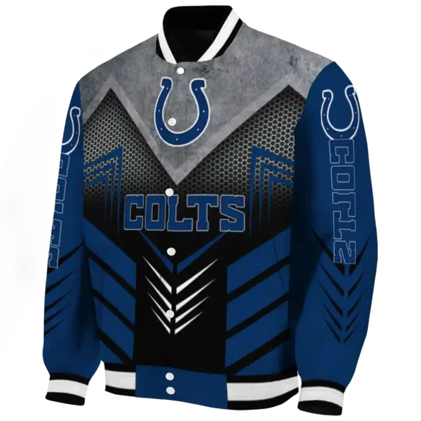 indianapolis colts arrow layer blue black varsity jacket best selling.webp