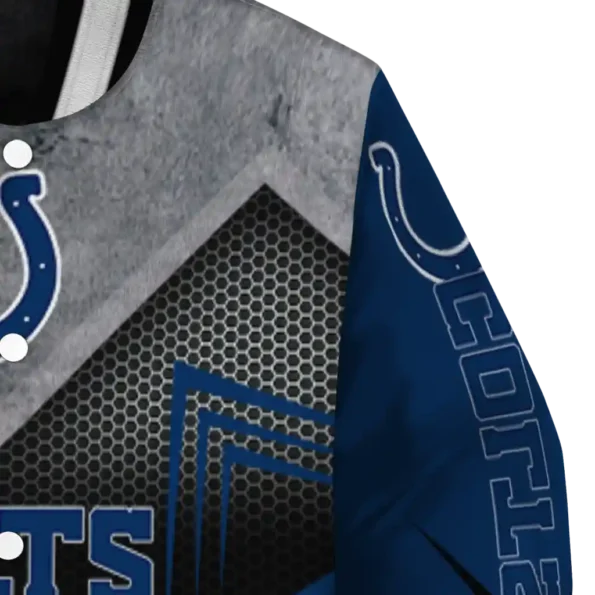 indianapolis colts arrow layer blue black varsity jacket premium grade.webp