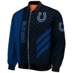 indianapolis colts triple side stripes blue black bomber jacket best selling