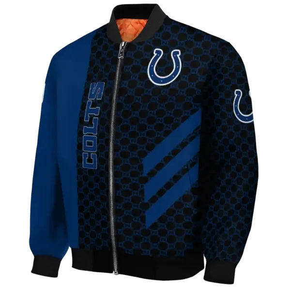 indianapolis colts triple side stripes blue black bomber jacket best selling
