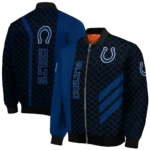 indianapolis colts triple side stripes blue black bomber jacket best selling