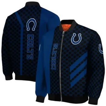 indianapolis colts triple side stripes blue black bomber jacket fashion forward