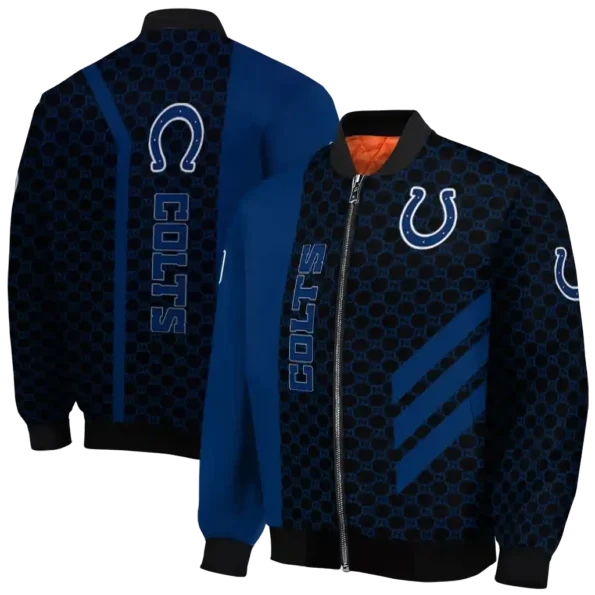 indianapolis colts triple side stripes blue black bomber jacket fashion forward