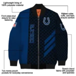 indianapolis colts triple side stripes blue black bomber jacket best selling