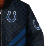 indianapolis colts triple side stripes blue black bomber jacket best selling